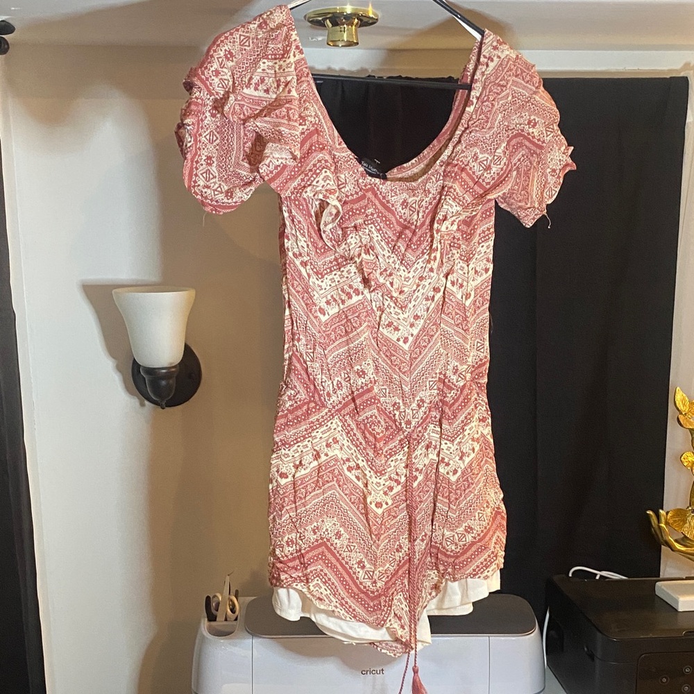 Pink and White Patterned Dress